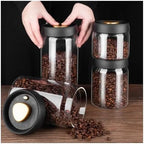 Manual Vacuum Coffee Storage Jar Borosilicate Glass Tea Canister Coffee Bean Sealed Container for Kitchen Use(1800ml) - Image 4