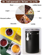 Walktosun Stainless Steel Food Container with Clear Lids Airtight Container Stackable Small Canisters Kitchen Pantry Storage for Cereal, Snacks, Candy, Herbs, Spices, Sugar, Tea (1.8L Dark Black-2) - Image 5
