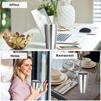 Stainless Cups, 19 oz Double Wall Insulated Tumbler, 4 Pack Unbreakable Stackable Water Tumblers Insulated Metal Cup Premium Drinking Glasses for Travel Camping Home Outdoor Office - Image 6