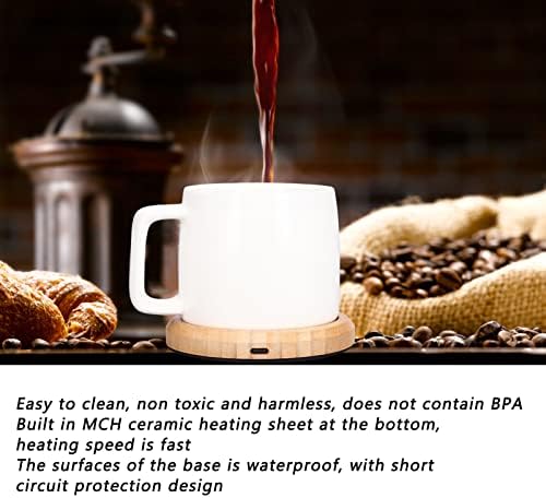55?? Constant Temperature Milk Cup Heater,Coffee Mug Warmer,200ml Coffee Cup Warmer,USB Electric Beverage Warmer for Desk Office Women Gift, Coffee Mug Warmer,55?? Constant Temperature Milk CuCup - Image 3