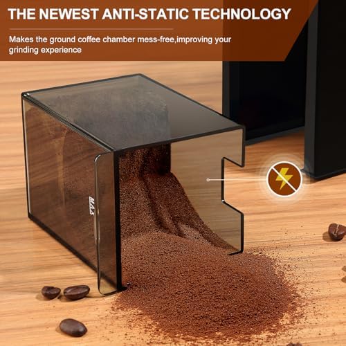 Electric Burr Coffee Grinder,Adjustable coffee grinder with 28 Precise Grind Setting for French Press, Drip Coffee and Espresso,12 Cups, Black - Image 5