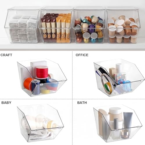 Yerliker 8 Pcs Clear Stackable Storage Bins with Lids, Extra Large - Image 5