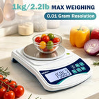 Digital Lab Scale 1000g x 0.01g oz/g/ct/DWT/tl/gn/ozt Precision Electronic Scientific Scale Analytical Balance for Laboratory Jewelry Kitchen, Includes 100g Weight and 2 x AAA Batteries - Image 2