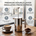 MAVIS LAVEN French Press Coffee Maker, Double Wall Insulated 600ml - Image 3