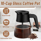 10 Cup Coffee Pot Replacement for Ninja Coffee Maker CM401 CM371 CP301 CM300 CM400 CF091, Glass Carafe Replacement with Brew-Through Lid, Ninja Coffee Pot Replacement with Sturdy Handle - Image 5
