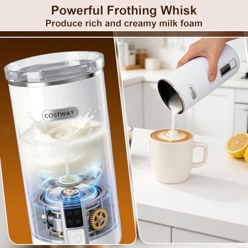 COSTWAY 6-in-1 Electric Milk Frother with Stainless Steel Interior - Image 5