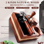 Kmise Natural Walnut Espresso Accessories Organizer Box Fits Espresso Distributor,Tamping Station Base,Tamper Holder-1.5L Coffee Grounds Box (51/54MM) - Image 2