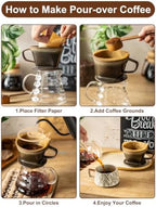 Gomakren White Serving Bowls for Entertaining, Porcelain Bowl with Handles & Pour Over Coffee Maker 3 Hole Cone Brewer, Ceramic Coffee Dripper - Image 7