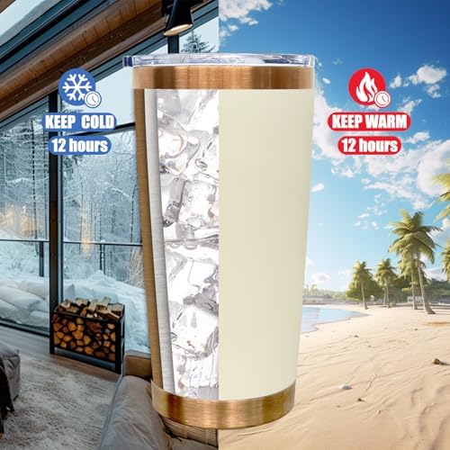 20 oz Tumbler Bulk Stainless Steel Tumblers with Lids and Straws Cream - Image 4