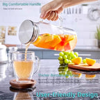 Bivvclaz 1.2 Liter 40 oz Small Glass Pitcher with Lid and Handle, Glass Carafe for Hot/Cold Water, Iced Tea Jug for Coffee, Juice and Homemade Beverage (Pack of 2) - Image 3