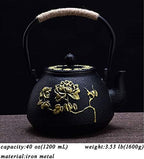 tetsubin Cast iron Tea Kettle workshop Healthy japanese Tea pot with Stainless Steel Infuser（40 oz） - Image 3