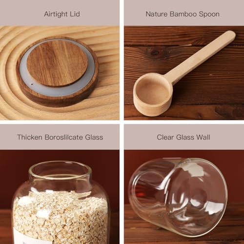 CZSZYGHBAO 2 PCS Large Glass Jar with Airtight Lid, Glass Food Storage Jars for Tea,Spice,Cereal, Egg,Flour,Coffee and More(70 FL OZ/2000 ml) - Image 4