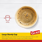 Glad Disposable Coffee Cups with Lids, Coffee Flower, 16 Oz, 50 Count - Image 3