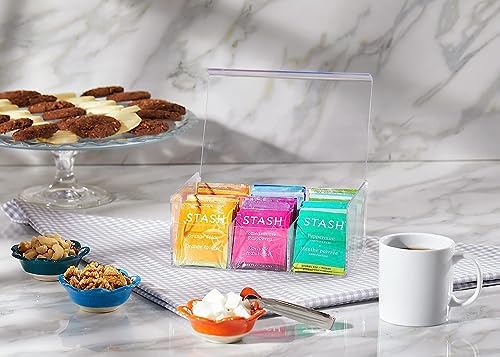 RoyalHouse Acrylic Tea Bag Holder Storage Organizer, 6 Compartment BPA Free Clear Plastic Tea Box with Lid, Multi-Purpose Storage Box for Office Supplies, Crafts, and Small Items (Pack of 3) - Image 7