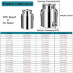 35L/9.25Gal Stainless Steel Milk Can with Spigot Beverage Water Dispenser - Image 7