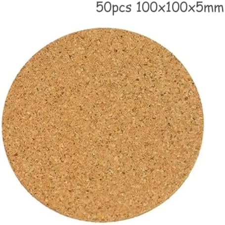 50/100Pcs Cup Mat Natural Cork Coasters Placemats for Table Kitchen Accessories Round Coffee Tea Cup Mats Desktop Decoration Placemats for Dining Table(50pcs-100x100x5mm) - Image 2