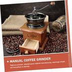 Vintage Manual Coffee Bean Grinder, Wooden Hand Crank Grain Mill - Image 4