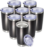 20oz Tumbler Insulated Coffee Tumblers with Lid Stainless Steel Black 8P by AEPDTD