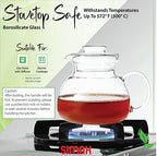 Simax Glass Teapot for Stovetop: Clear Glass Tea Kettle with Spout - 1 Quart/4 Cup Teapot - Microwave Safe - Image 3