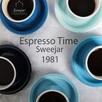 Sweejar Porcelain Espresso Cup & Saucer Set, Stackable Demitasse Cups with Metal Stand, 2.5 OZ for Latte,Coffee,Cafe Mocha,Tea, Set of 6(Blue) - Image 4