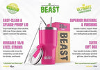 Beast 30 oz Tumbler Stainless Steel Vacuum Insulated Coffee Ice Cup Double Wall Travel Flask (Cupcake Pink) - Image 2