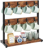 IBUYKE Coffee Mug Holder for Countertop,16 Hook Mug Tree,Brown TBJ001H by IBUYKE