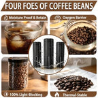 Single Dose Coffee Bean Storage, Portable 2-Pack Airtight Canister (Black) - Image 4