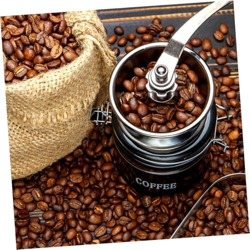 Vintage Style Manual Coffee Grinder Wooden Burr Mill Hand Coffee Beans Grinding Machine with Ceramic Burr for Home Use Dark Brown - Image 4