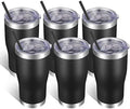 VEGOND 20oz Tumbler Stainless Steel Tumbler Cup with Lid And Straw Vacuum Insulated Double Wall Travel Coffee Mug(Black 6 Pack) by VEGOND