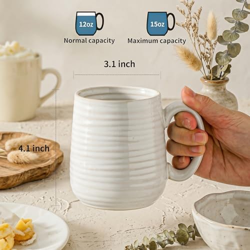 Coffee Mugs, 15 Ounce Coffee Cups Set of 6, Ceramic Mugs with Handle - Image 3