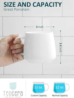 Teocera Coffee Mugs Set of 6-12oz Chip-Resistant Ceramic Cups with Ergonomic Handle | Dishwasher & Microwave Safe White Mugs | Keeps Beverage Hot, Perfect for Family Kitchen & Holiday Gifts - Image 2