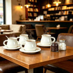 Coffee Cups Set of 6, 8 oz Ceramic Espresso Coffee Cup Set, Latte Mugs with Saucers and Spoons for Cappuccino, Latte, Mocha, Tea, Au Lait, Dishwasher & Microwave Safe - Image 3