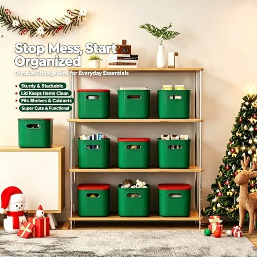 ORGIDOL Colorful Storage Bins with Lids, 8 Pack, 9.85x6.9x5.7 inch - Image 6