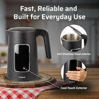 Epsilon LCD Electric Kettle 1100W - 1.7L Hot Water Tea Kettle with Digital Display, Temperature Control, Fast Boil, BPA-Free Electric Teapot with Auto Shut-Off & Boil Dry Protection - Image 3