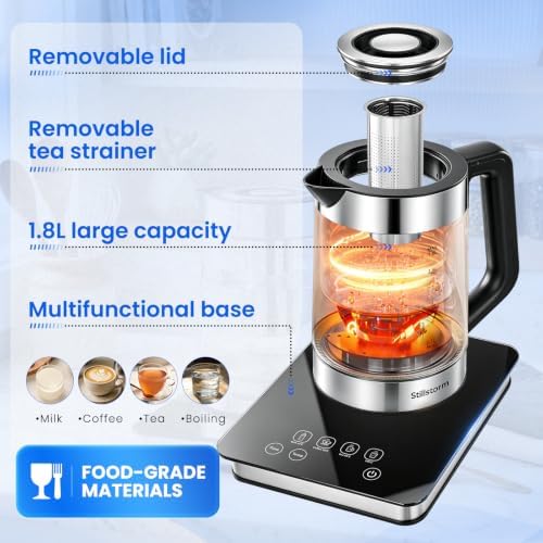 Electric Kettle 1.8L Glass Kettle With Infuse and Base Food-grade material - Image 3