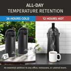 Airpot Coffee Carafe Dispenser with Pump Black 12 Hours Hot Water Retention - Image 2