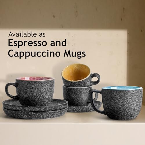 MIAMIO - Espresso Cup Set (2.7oz), Ceramic Espresso Mugs - Las Palmitas - Image 4