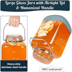 1.5 Gallon Large Glass Jar with Airtight Hinged Lid, Square, 192 Oz - Image 3