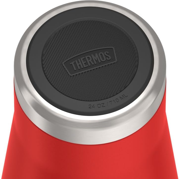 THERMOS Icon Series 24oz Stainless Steel Tumbler with Slide Lock Lid, Leakproof, Fits Cupholder, Dishwasher Safe, Griptec™ Non‑Slip Base, Keeps Drinks Hot 6 Hrs/Cold 22 Hrs, Crimson - Image 2