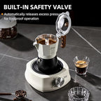 Bincoo Espresso Maker Stovetop - 2 Cup/120ML Small Stove Top Espresso Italian Coffee Maker, Camping Moka Pot (White-black) - Image 2