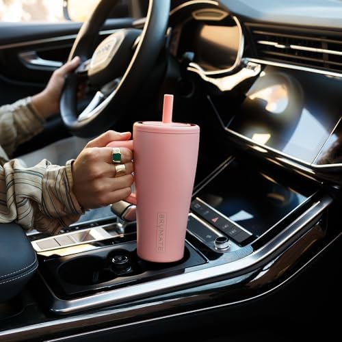 BrüMate Era 20 oz Tumbler with Handle and Straw | 100% Leakproof Insulated Tumbler with Lid and Straw | Made of Stainless Steel | Cup Holder Friendly Base | 20oz (Lavender) - Image 4