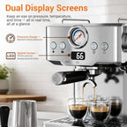 Espresso Machine with Milk Frother, PID Temperature Control, 20 Bar - Image 4