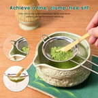 Matcha Whisk Set, 9 Pcs Matcha Set Kit for Ceremony Includes Ceramic Matcha Bowl, Holder, Bamboo Whisk & Scoop, Measuring Spoon, Scoop Rest, Sifter, Tea Towel, Handbook - Ideal Gift for All Ages - Image 5