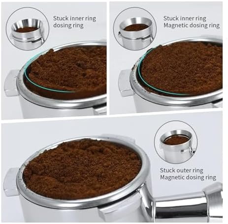 Portafilter Funnel 8 Pcs Coffee Dosing Ring Stainless Steel Espresso Ring Home Barista Accessories(51MM) - Image 3