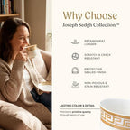 Joseph Sedgh Collection Golden Greek Key Bone China Dinnerware Set, 20-Piece - Image 6