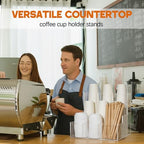 CroBlissful 9 Compartment Acrylic Vertical Coffee Cup and Lid Dispenser - Image 6