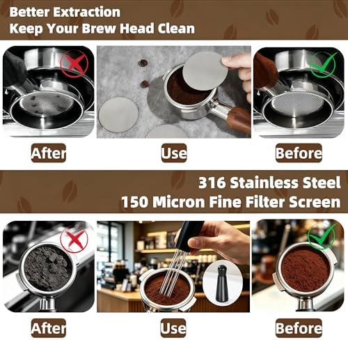 8 Pcs 51mm Espresso Accessories Kit, Tamping Station and Calibrated Coffee Distributor, WDT Tool, Puck Screen, Compatible with Breville and Delonghi, Perfect Espresso Gifts for Coffee Lovers - Image 7