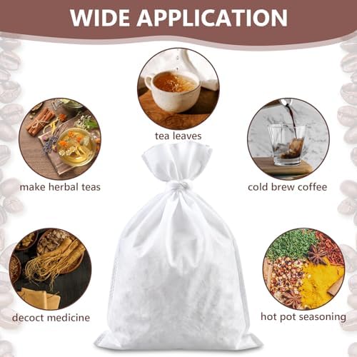 200 Pack 20" x 20" Thickened Commercial Cold Brew Coffee Bags Bulk with Drawstring Disposable Coffee Filters Bags for 5 Gallon Buckets and Commercial Model Cold Brew Makers - Image 5