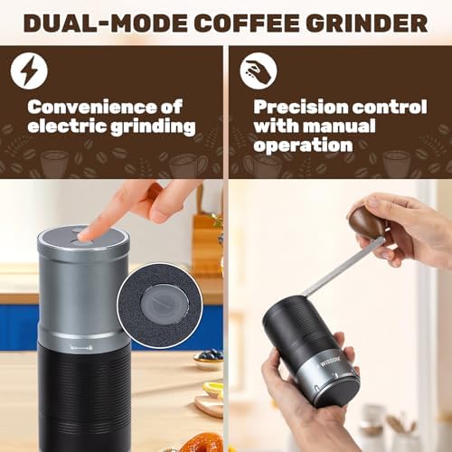 Electric Coffee Grinder Dual-Mode Electric and Manual Grinding 7-Speed Precision Grinding Portable Coffee Bean Grinder Suitable for Espresso, French Press, and Drip Coffee - Image 3