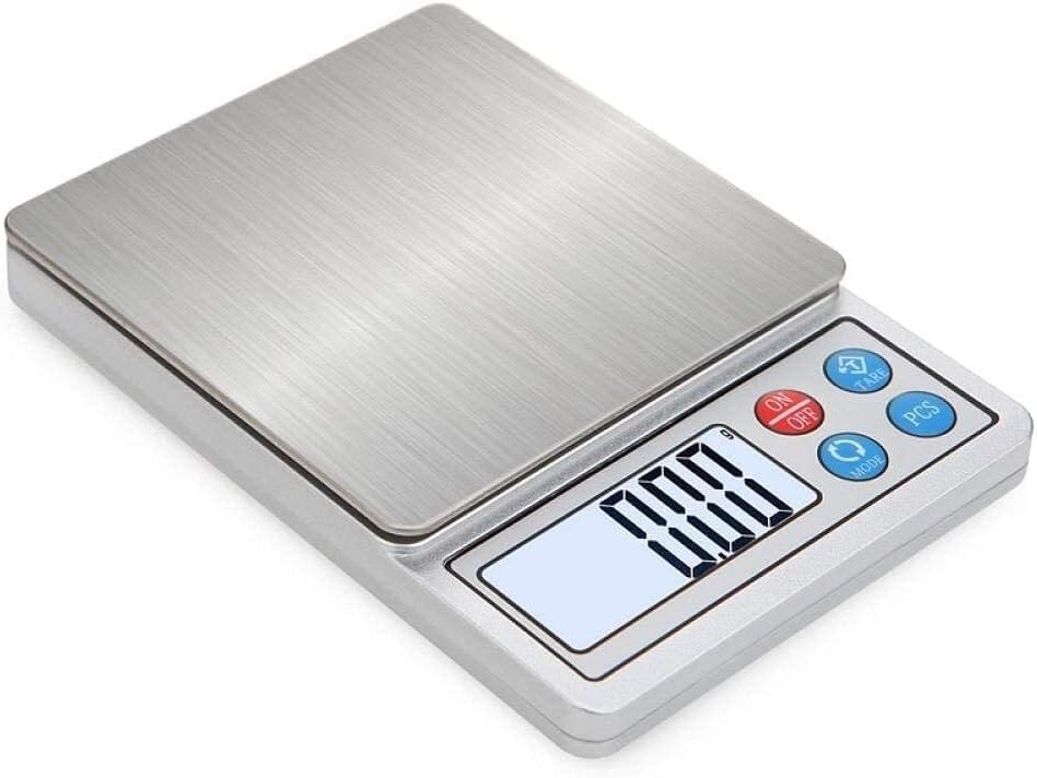 Kitchen Food Scales Kitchen Weighing 600G 1/3Kg Electronic Scales Pocket Digital Scales Jewellery Kitchen Food Scales Durable(Bianco 1kg/0.1g) by Unknown